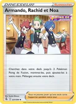 Carte Armando, Rachid et Noa de l'extension Poing de Fusion, numéro 227/264