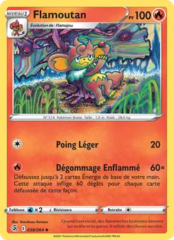 Carte Flamoutan de l'extension Poing de Fusion, numéro 38/264