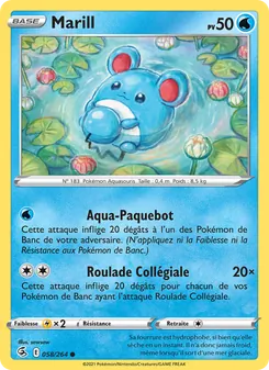 Carte Marill de l'extension Poing de Fusion, numéro 58/264