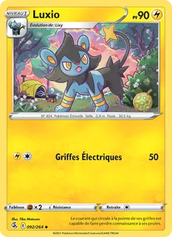 Carte Luxio de l'extension Poing de Fusion, numéro 92/264
