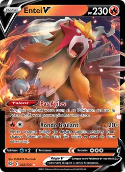 Carte Entei V de l'extension Stars Étincelantes, numéro 022/172
