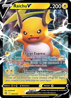 Carte Raichu V de l'extension Stars Étincelantes, numéro 045/172