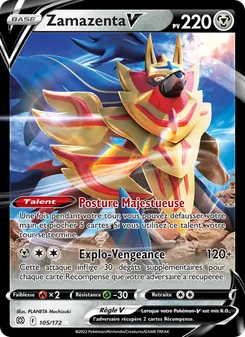 Carte Zamazenta V de l'extension Stars Étincelantes, numéro 105/172