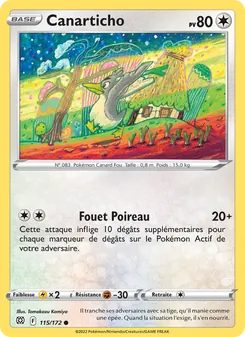 Carte Canarticho de l'extension Stars Étincelantes, numéro 115/172
