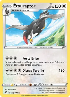 Carte Étouraptor de l'extension Stars Étincelantes, numéro 119/172