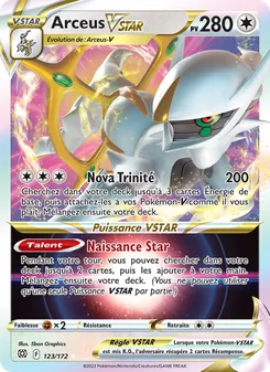 Carte Arceus VSTAR de l'extension Stars Étincelantes, numéro 123/172