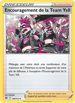 Carte Encouragement de la Team Yell de l'extension Stars Étincelantes, numéro 149/172