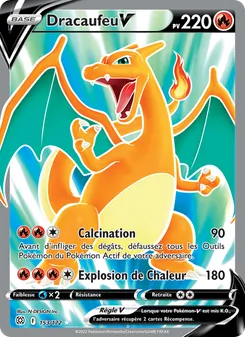 Carte Dracaufeu V de l'extension Stars Étincelantes, numéro 153/172