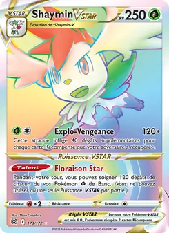 Carte Shaymin VSTAR de l'extension Stars Étincelantes, numéro 173/172