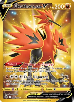 Carte Électhor de Galar V de l'extension Stars Étincelantes, numéro 182/172