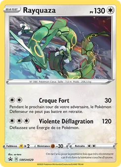 Carte Rayquaza de l'extension Promo SWSH, numéro SWSH029/307