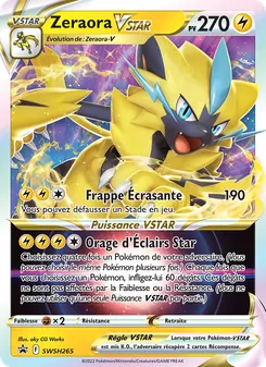 Carte Zeraora VSTAR de l'extension Promo SWSH, numéro SWSH265/307
