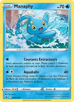 Carte Manaphy de l'extension Promo SWSH, numéro SWSH275/307