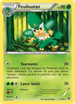 Carte Feuiloutan de l'extension XY, numéro 11/146