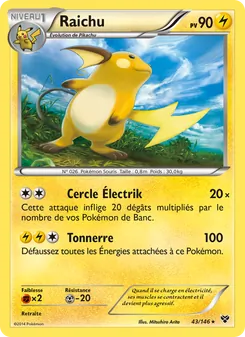 Carte Raichu de l'extension XY, numéro 43/146
