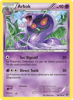 Carte Arbok de l'extension XY, numéro 48/146