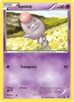 Carte Spoink de l'extension XY, numéro 49/146