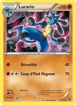 Carte Lucario de l'extension Impact des Destins, numéro 47/124