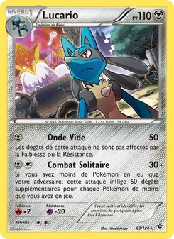 Carte Lucario de l'extension Impact des Destins, numéro 63/124