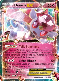 Carte Diancie EX de l'extension Impact des Destins, numéro 72/124