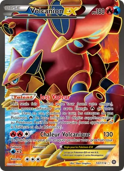 Carte Volcanion EX de l'extension Offensive Vapeur, numéro 107/114
