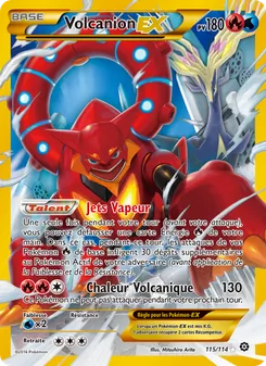 Carte Volcanion EX de l'extension Offensive Vapeur, numéro 115/114
