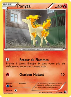 Carte Ponyta de l'extension Offensive Vapeur, numéro 16/114