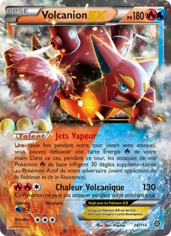 Carte Volcanion EX de l'extension Offensive Vapeur, numéro 26/114