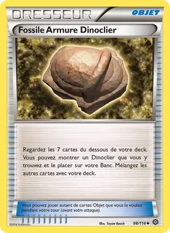 Carte Fossile Armure Dinoclier de l'extension Offensive Vapeur, numéro 98/114