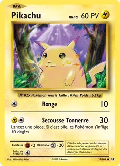 Carte Pikachu de l'extension Évolutions, numéro 35/108