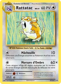 Carte Rattatac de l'extension Évolutions, numéro 67/108