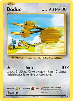 Carte Doduo de l'extension Évolutions, numéro 69/108
