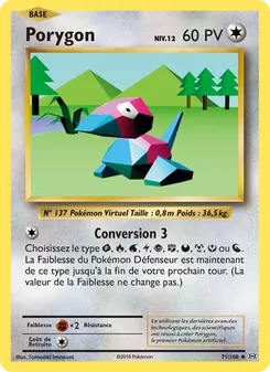 Carte Porygon de l'extension Évolutions, numéro 71/108