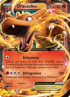 Carte Dracaufeu EX de l'extension Étincelles, numéro 11/106