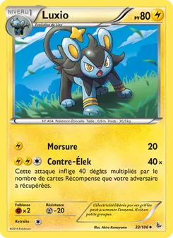 Carte Luxio de l'extension Étincelles, numéro 33/106
