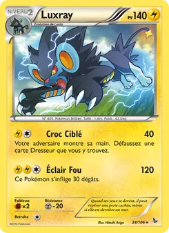 Carte Luxray de l'extension Étincelles, numéro 34/106