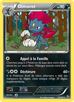 Carte Dimoret de l'extension Étincelles, numéro 52/106