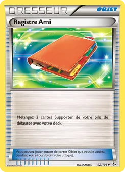 Carte Registre Ami de l'extension Étincelles, numéro 92/106
