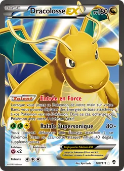 Carte Dracolosse EX de l'extension Poings Furieux, numéro 108/111