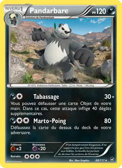 Carte Pandarbare de l'extension Poings Furieux, numéro 68/111