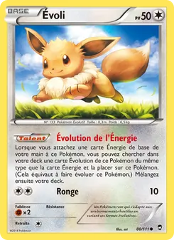 Carte Évoli de l'extension Poings Furieux, numéro 80/111