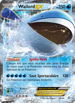 Carte Wailord EX de l'extension Primo-Choc, numéro 38/160
