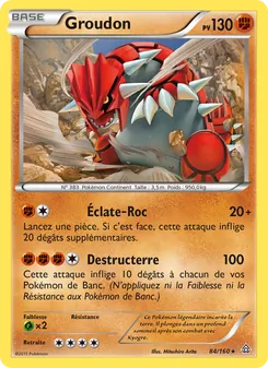 Carte Groudon de l'extension Primo-Choc, numéro 84/160