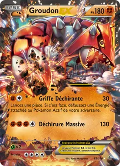 Carte Groudon EX de l'extension Primo-Choc, numéro 85/160