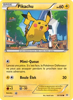 Carte Pikachu de l'extension Ciel Rugissant, numéro 20/108