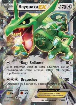 Carte Rayquaza EX de l'extension Ciel Rugissant, numéro 75/108
