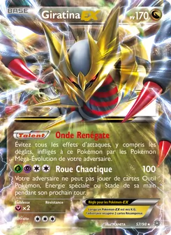 Carte Giratina EX de l'extension Origines Antiques, numéro 57/98