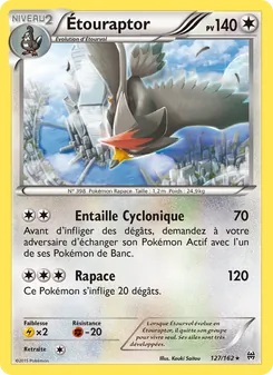 Carte Étouraptor de l'extension Impulsion Turbo, numéro 127/162