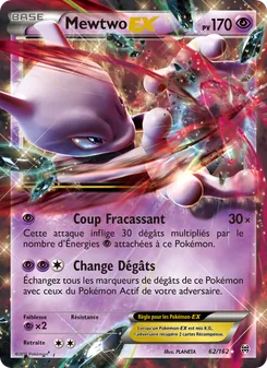 Carte Mewtwo EX de l'extension Impulsion Turbo, numéro 62/162