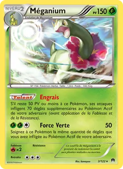 Carte Méganium de l'extension Rupture Turbo, numéro 3/122